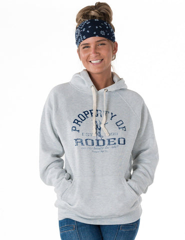 Cowgirl Tuff Womens Property of Rodeo Ash Poly/Rayon Hoodie