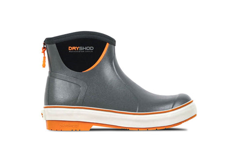 Dryshod Mens Seamonster FLX Ankle Grey/Orange Rubber Hunting Boots