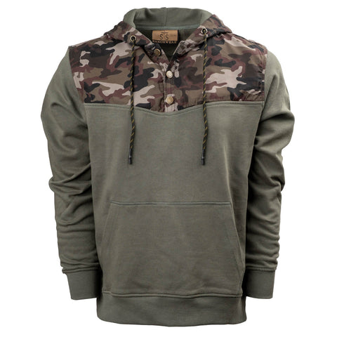 STS Ranchwear Mens Whit Camo/Charcoal 100% Cotton Pullover