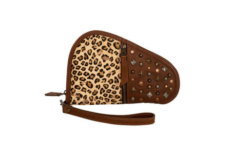 STS Ranchwear Womens Great Plains Leopard Print/Brown Leather Pistol Case