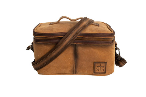 STS Ranchwear Womens Baroness Glamour Distressed Brown Leather Makeup Case