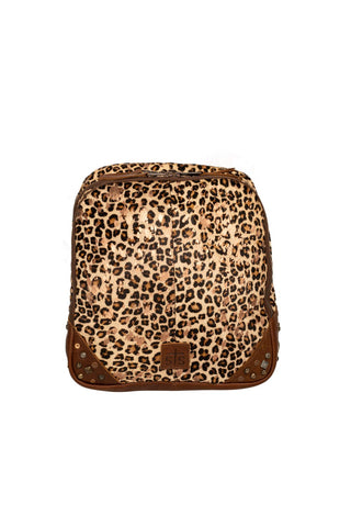 STS Ranchwear Womens Great Plains Mini Leopard Print/Brown Leather Backpack