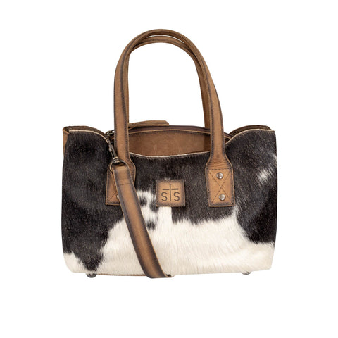 STS Ranchwear Womens Classic Josie Distressed Brown Cowhide Satchel Bag