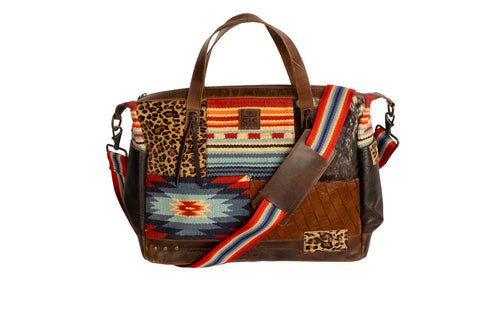 STS Ranchwear Womens Chaynee Mountain Amelia Multi-Color Leather Tote Bag