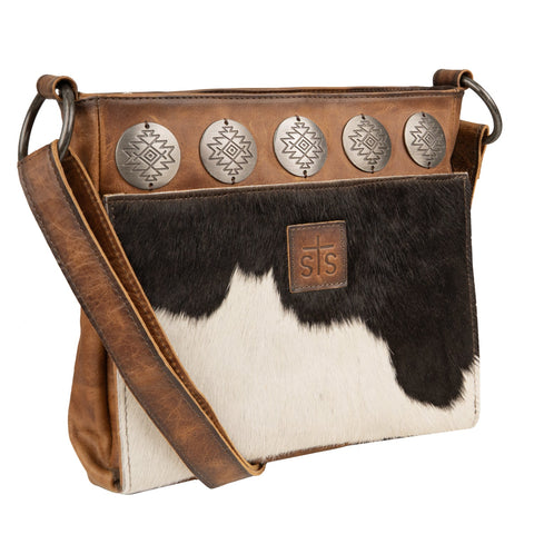STS Ranchwear Womens Vaquero Olivia Cowhide/Tan Leather Crossbody Bag