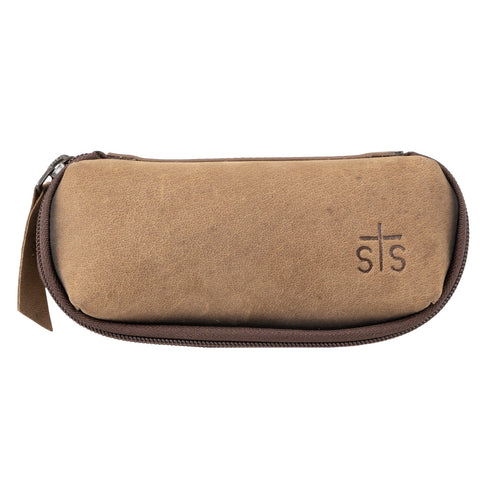 STS Ranchwear Mens Foreman Veg-Tan Leather Sunglass Case
