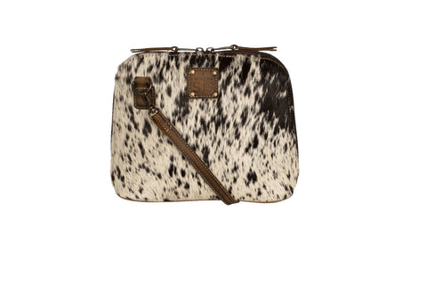 STS Ranchwear Womens Weezy Distressed Brown Cowhide Crossbody Bag