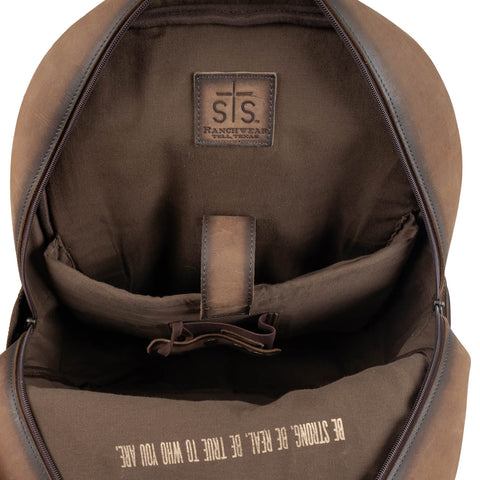 STS Ranchwear Unisex Cowhide Whitness Backpack Distressed Brown Leather Backpack