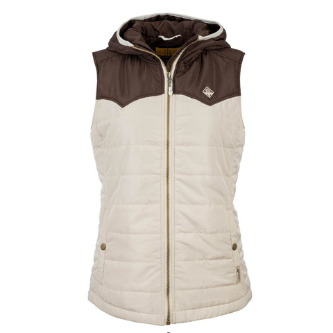 STS Ranchwear Womens Rowan Cream/Brown 100% Polyester Softshell Vest