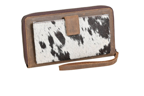 STS Ranchwear Womens Bentley Distressed Brown Cowhide Zip Around Wallet