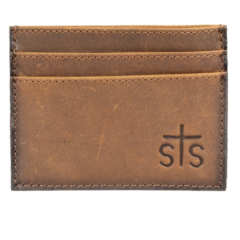 STS Ranchwear Mens Foreman Veg-Tan Leather Card Wallet