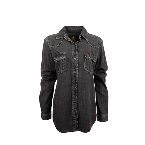 STS Ranchwear Womens Jhett Black Denim 100% Cotton L/S Shirt