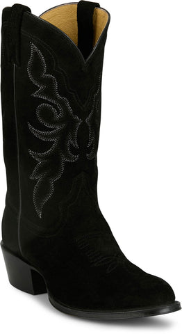 Tony Lama Mens Plano 12in Western Black Suede Cowboy Boots