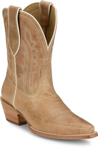Tony Lama Womens Areli 9in Bootie Toffee Leather Cowboy Boots