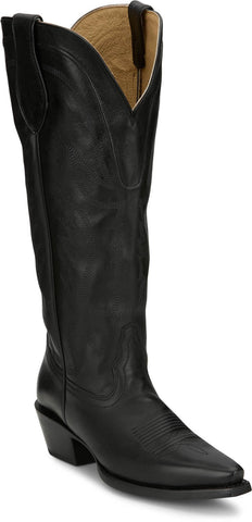 Tony Lama Womens Jess 15in Western Black Leather Cowboy Boots