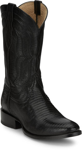 Tony Lama Mens Kirtland 12in Western Black Lizard Cowboy Boots