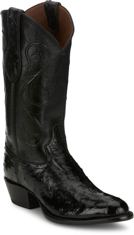 Tony Lama Mens Memphis 13in Midnight Full Quill Ostrich Cowboy Boots