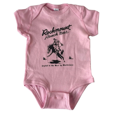 Rockmount Unisex Bronc Rider Pink 100% Cotton Onesie