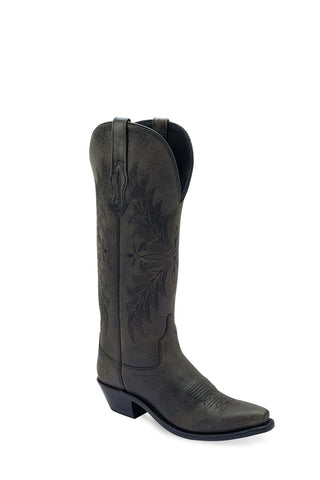Old West Womens Western Black Leather Cowboy Boots