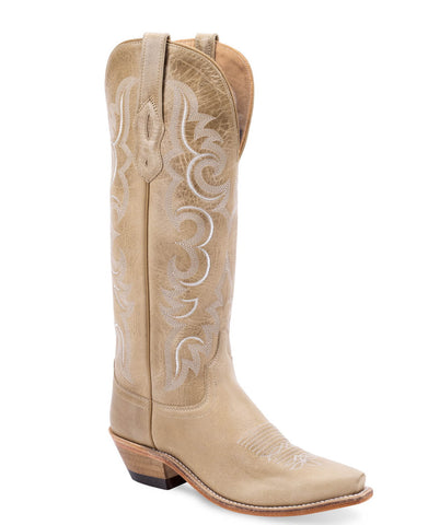 Old West Womens 14in Western Tan Leather Cowboy Boots 8 B