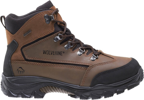 Wolverine Mens Brown/Black Leather Spencer WP Mid Hiking Boots