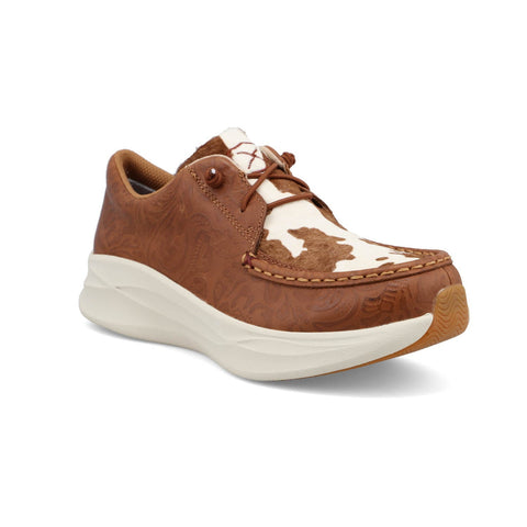 Twisted X Womens Feather X Casual Brown Patina Leather Tooled Sneakers Shoes