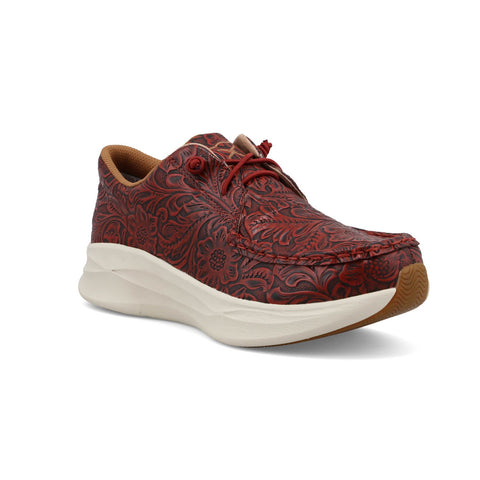 Twisted X Womens Feather X Casual Rio Red Leather Tooled Sneakers Shoes