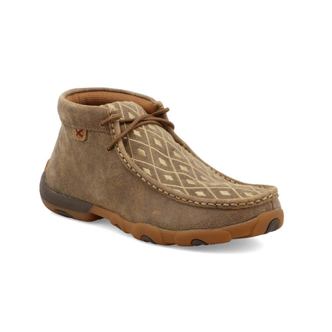 Twisted X Womens Driving Moc Diamond Bomber/Tan Leather Chukka Boots