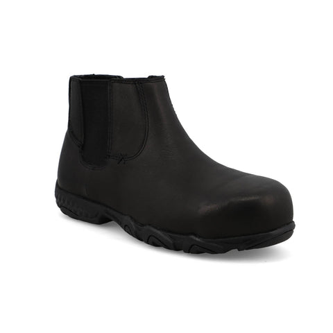 Twisted X Womens 4in Chelsea Driving Moc CT Antique Black Leather Work Boots