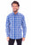 Scully Mens Worn Outs Plaid Blue 100% Cotton L/S Shirt