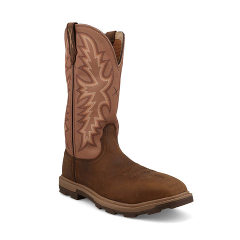 Twisted X Womens 11in UltraLite X Brown/Tobacco Leather Work Boots