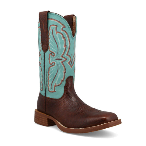 Twisted X Womens 11in Tech X Hickory/Seafoam Leather Cowboy Boots