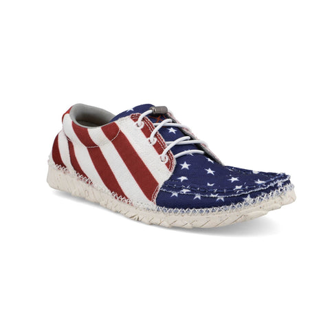 Twisted X Womens Zero-X Red/White//Blue Fabric Moc Toe Sneakers Shoes