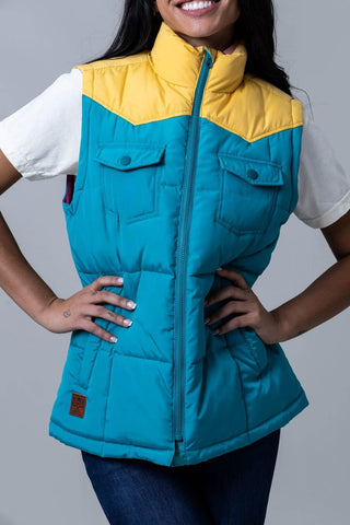 Kimes Ranch Womens Wyldfire Teal 100% Polyester Puffer Vest
