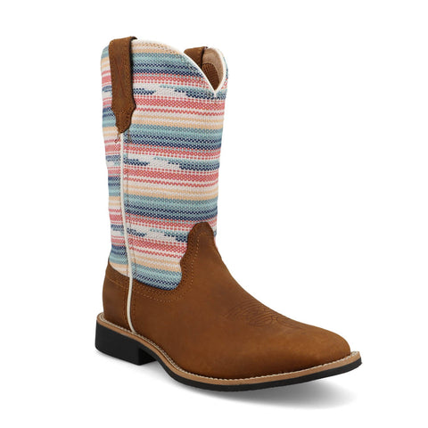 Twisted X Youth Girls Top Hand Serape Pecan/Multi Leather Cowboy Boots
