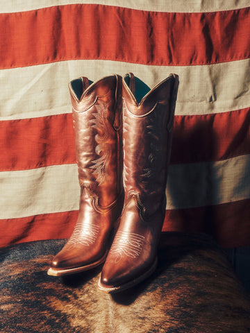 Corral Womens Embroidery Pointed Toe Rose Gold Cowhide 13in Cowboy Boots 9 M