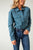 Kimes Ranch Womens Cloverleaf Shirt Dark Blue 100% Cotton Jacket
