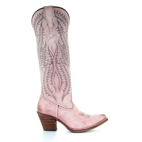Corral Womens E1447 Dusty Rose Leather 16in Classic Cowboy Boots 11 M
