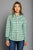 Kimes Ranch Womens Go Round Teal Cotton Blend L/S Shirt