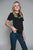 Kimes Ranch Womens Phase 2 Tech Tee Black Polyester Blend S/S T-Shirt