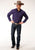 Roper Mens Purple 100% Cotton Black Fill L/S Tall Shirt