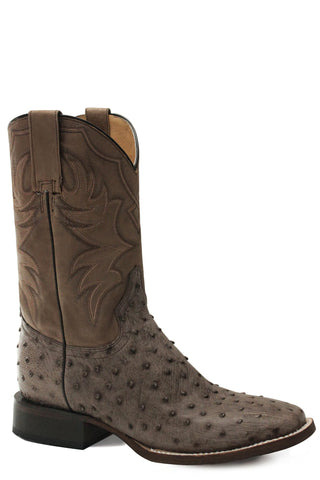 Roper Mens Brown Ostrich All In 11In Cowboy Boots