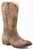 Roper Womens Vintage Brown Faux Leather Riley Scroll Cowboy Boots