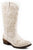 Roper Womens Vintage White Faux Leather Tall Stuff Cowboy Boots