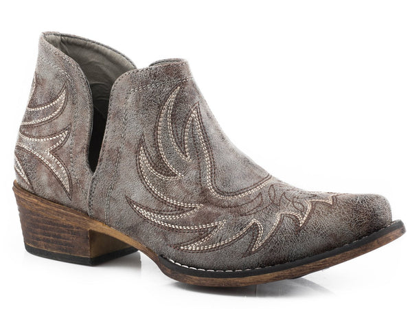 Womens grey leather boots hotsell