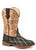 Roper Youth Boys Black/Tan Faux Leather Cross Cut Cowboy Boots