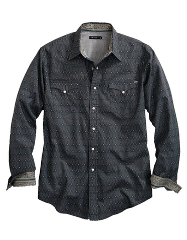 Tin Haul Mens Grey 100% Cotton Arrows Points L/S Shirt