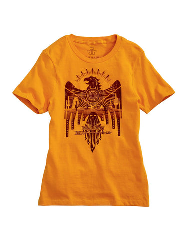 Tin Haul Womens Gold 100% Cotton Bold Eagle S/S T-Shirt