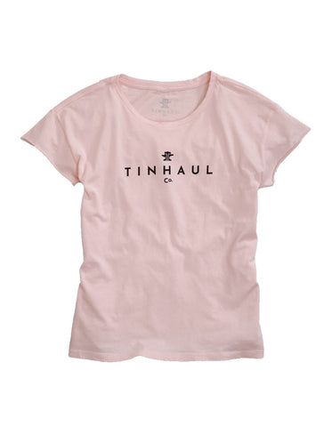 Tin Haul Womens Faded Pink 100% Cotton Anvil and Hammer S/S T-Shirt