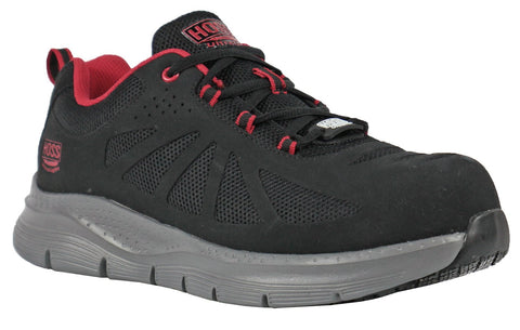 Hoss Boots Mens Black/Red Mesh Skyline UL CT Work Shoes